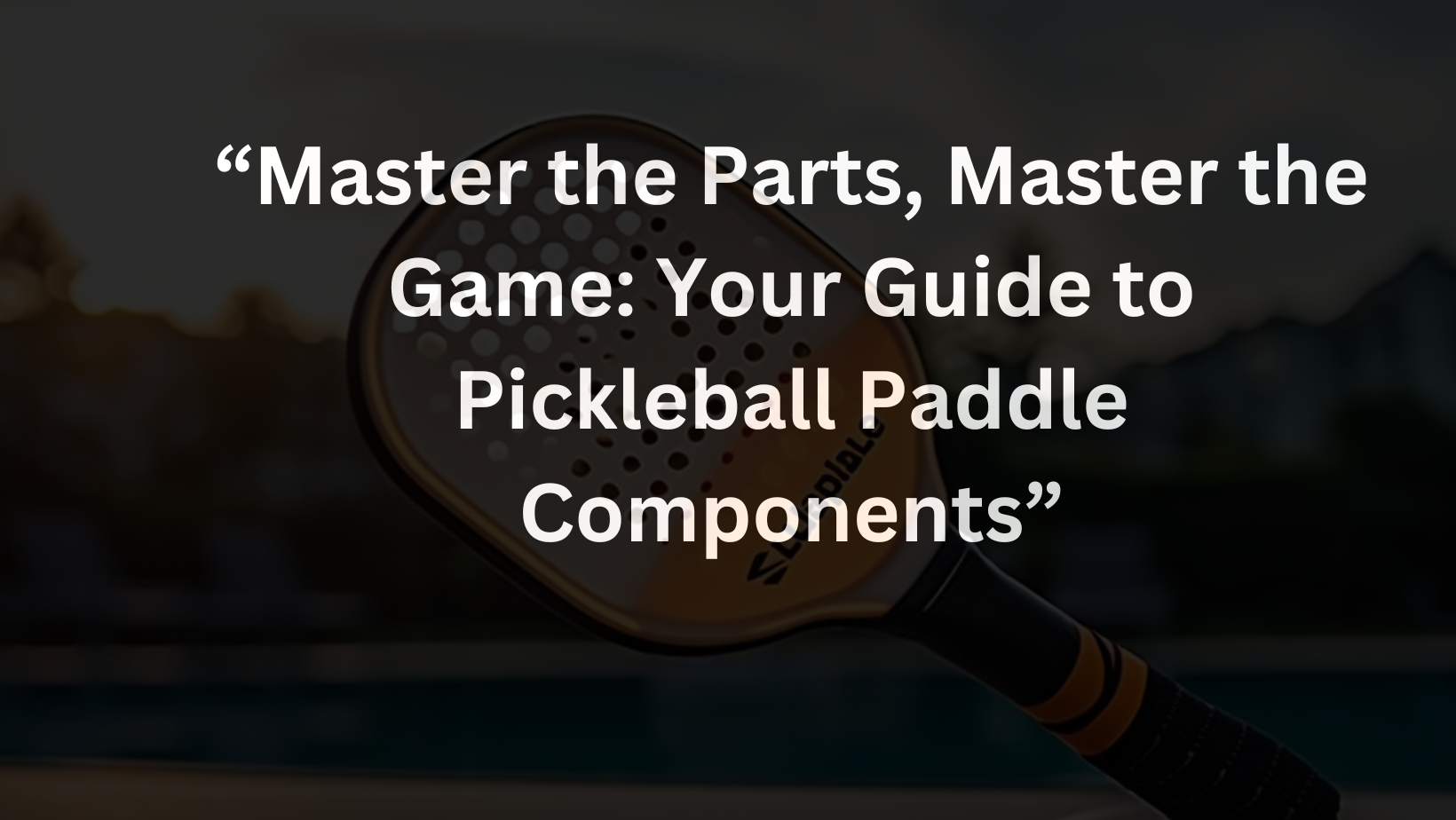 parts of a pickleball paddle
