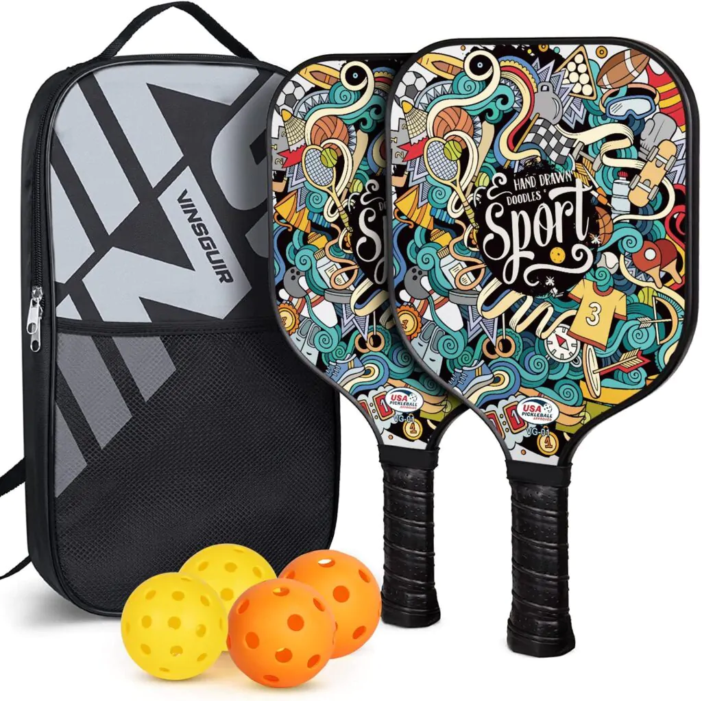 Pickleball Paddles Set with Balls and Bag, Gifts for Beginners