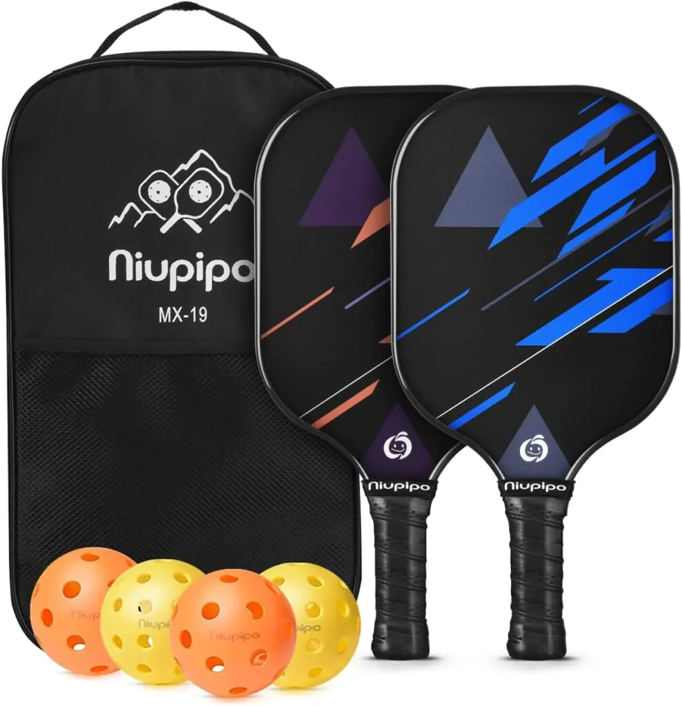 Niupipo Pickleball Paddles Set with 4 Balls and 1 Bag