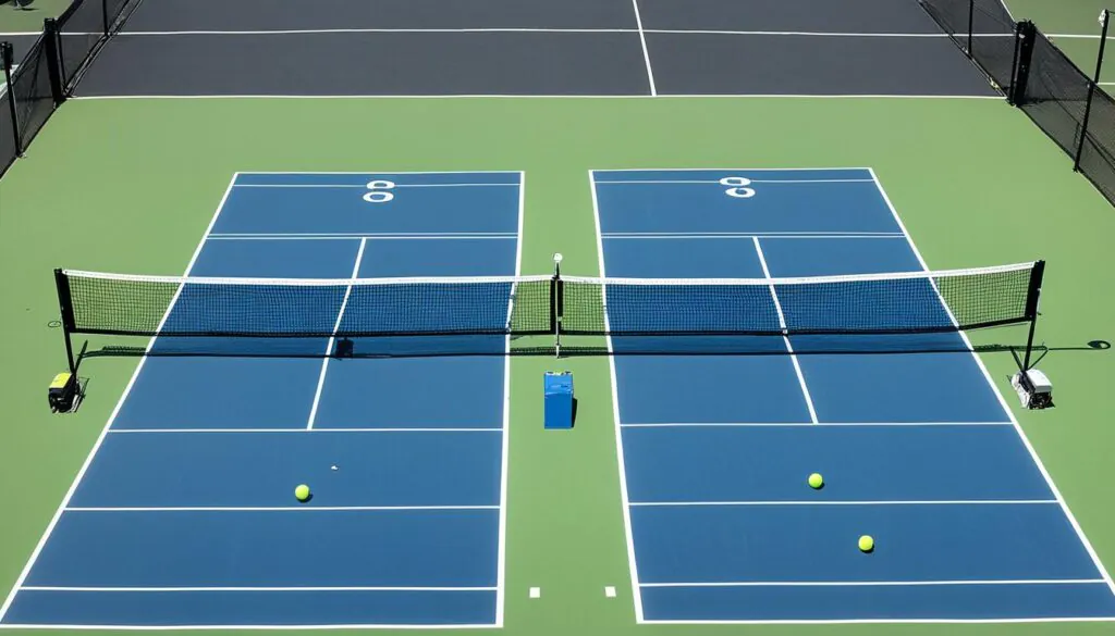 pickleball vs tennis court size